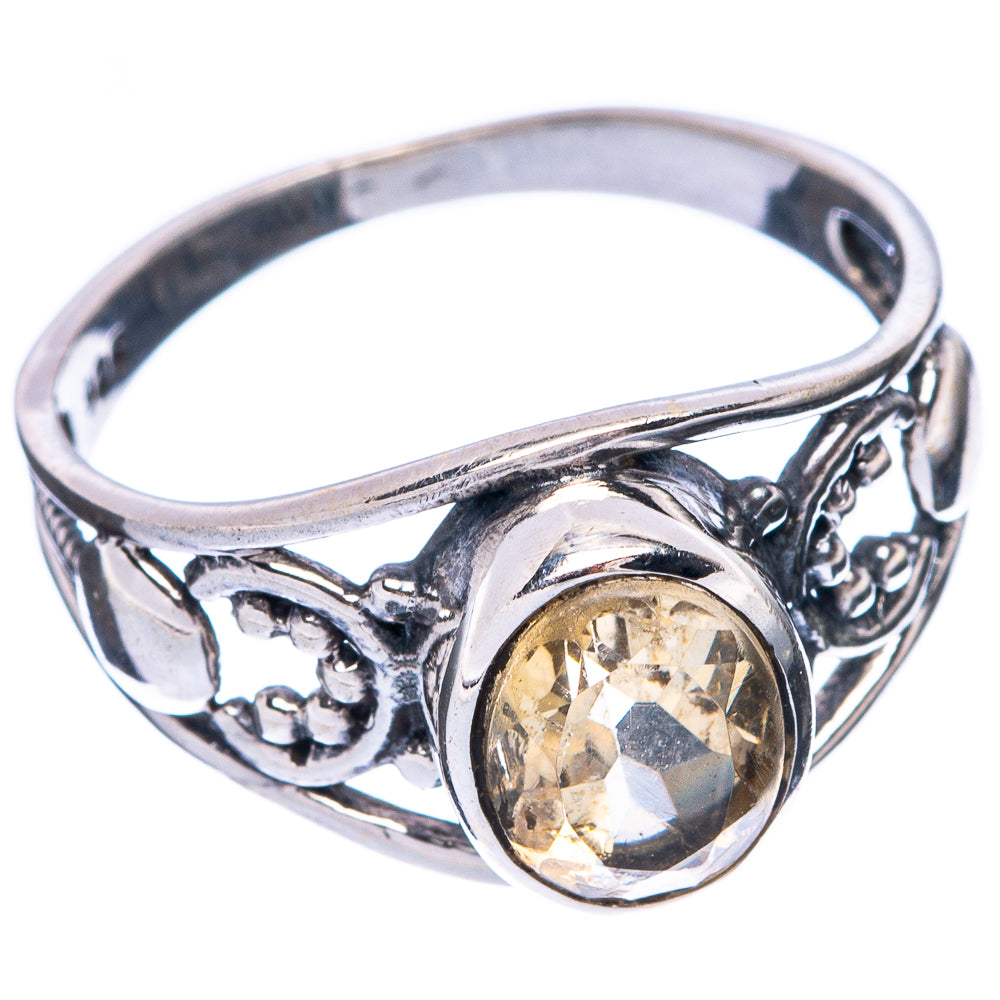 Faceted Citrine Dainty Ring Size 6.5 (925 Sterling Silver) R6014