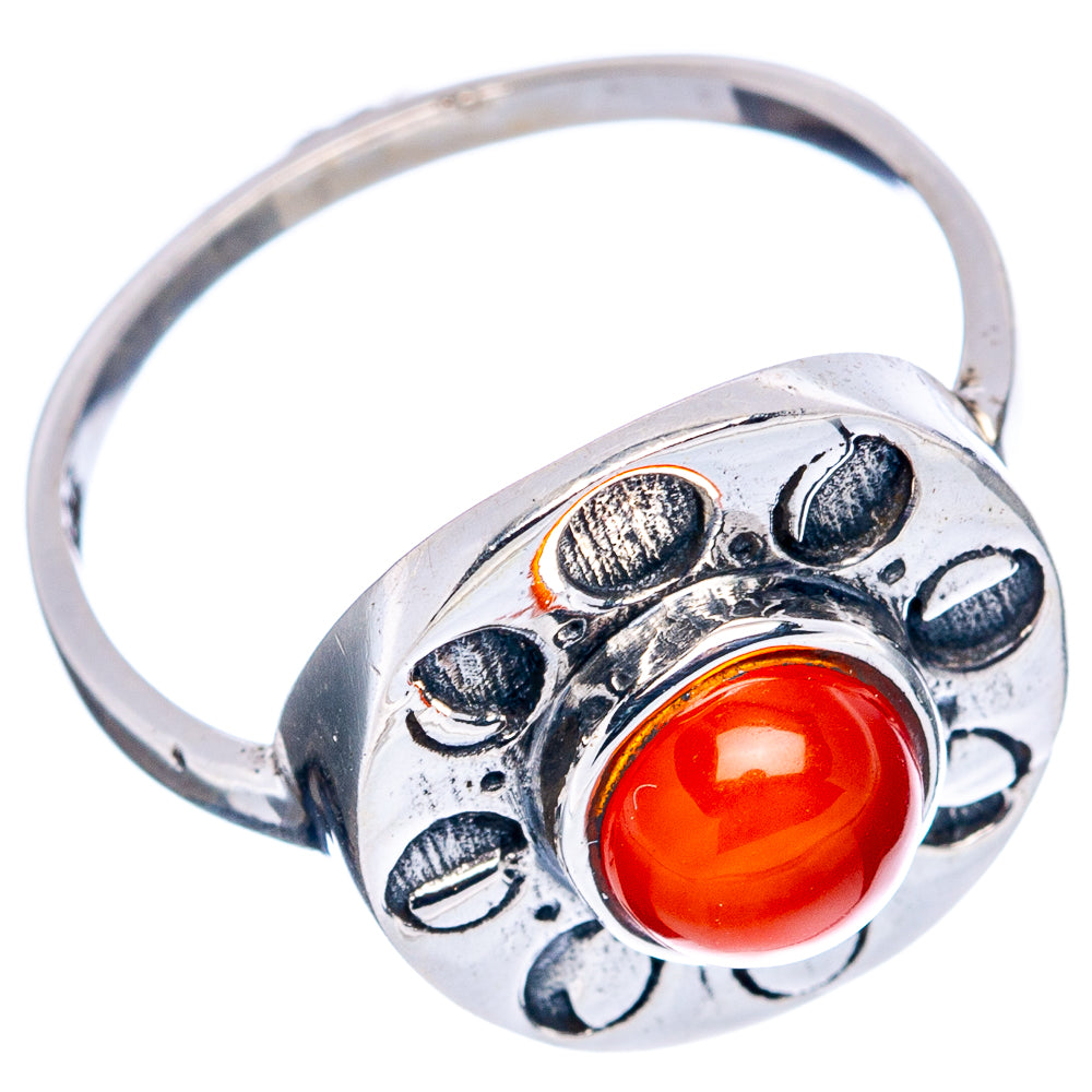 Carnelian Dainty Ring Size 6.75 (.925 Sterling Silver)