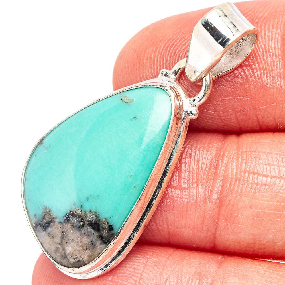 Campitos Turquoise Pendant 1 1/2" (.925 Sterling Silver)