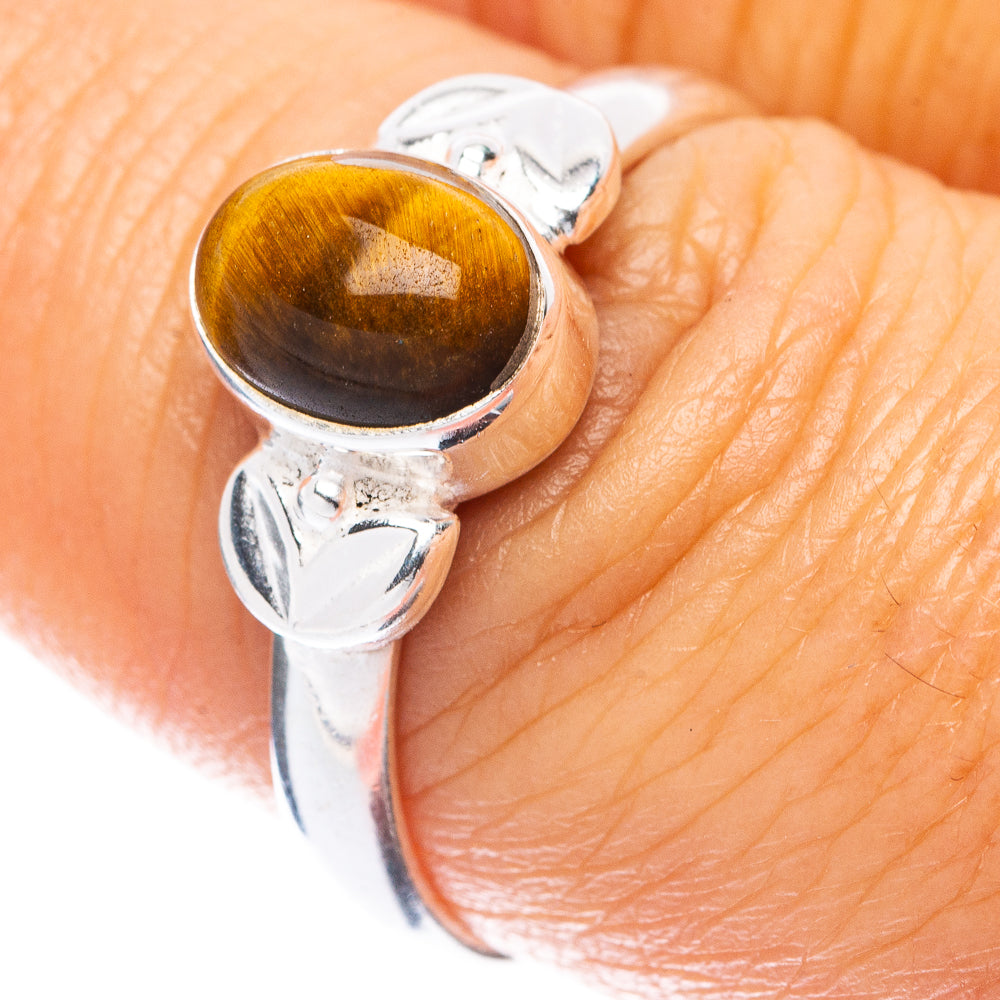 Tiger Eye Ring Size 8 (925 Sterling Silver) R5592