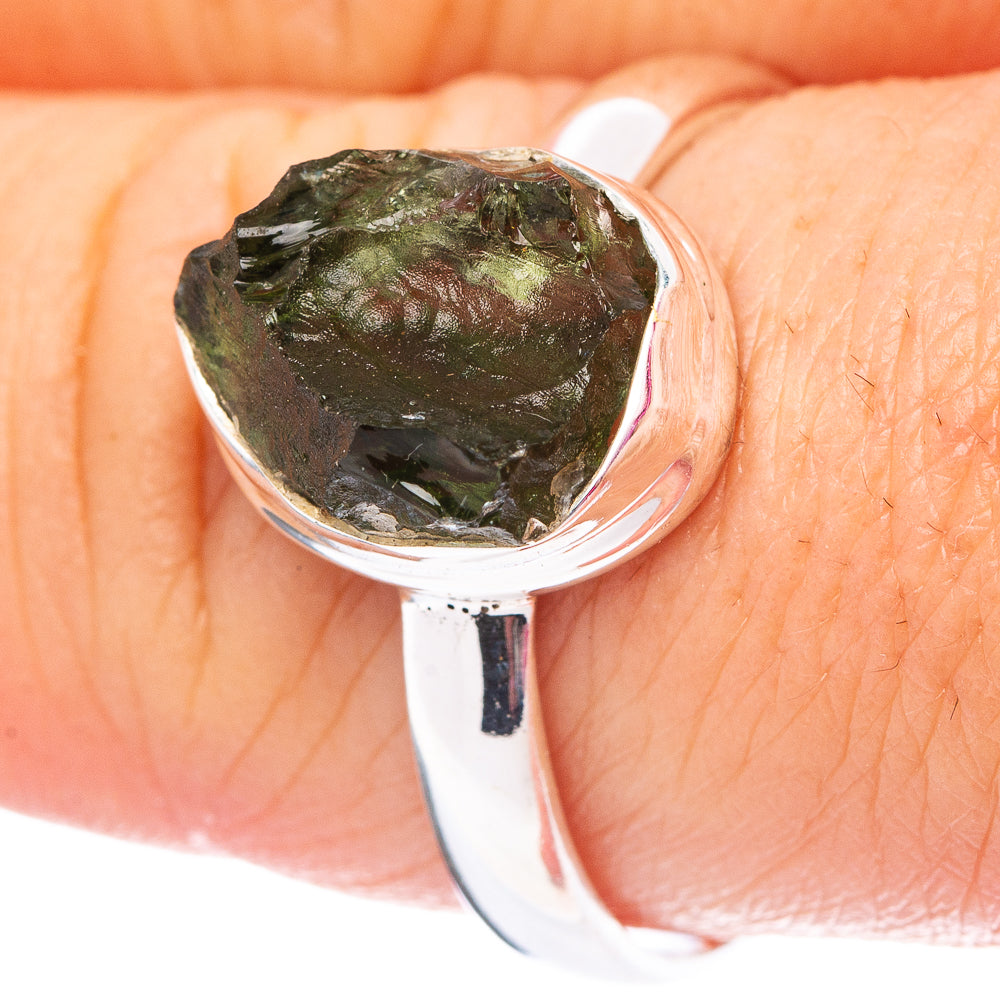 Rare Moldavite Ring Size 9.25 (.925 Sterling Silver)