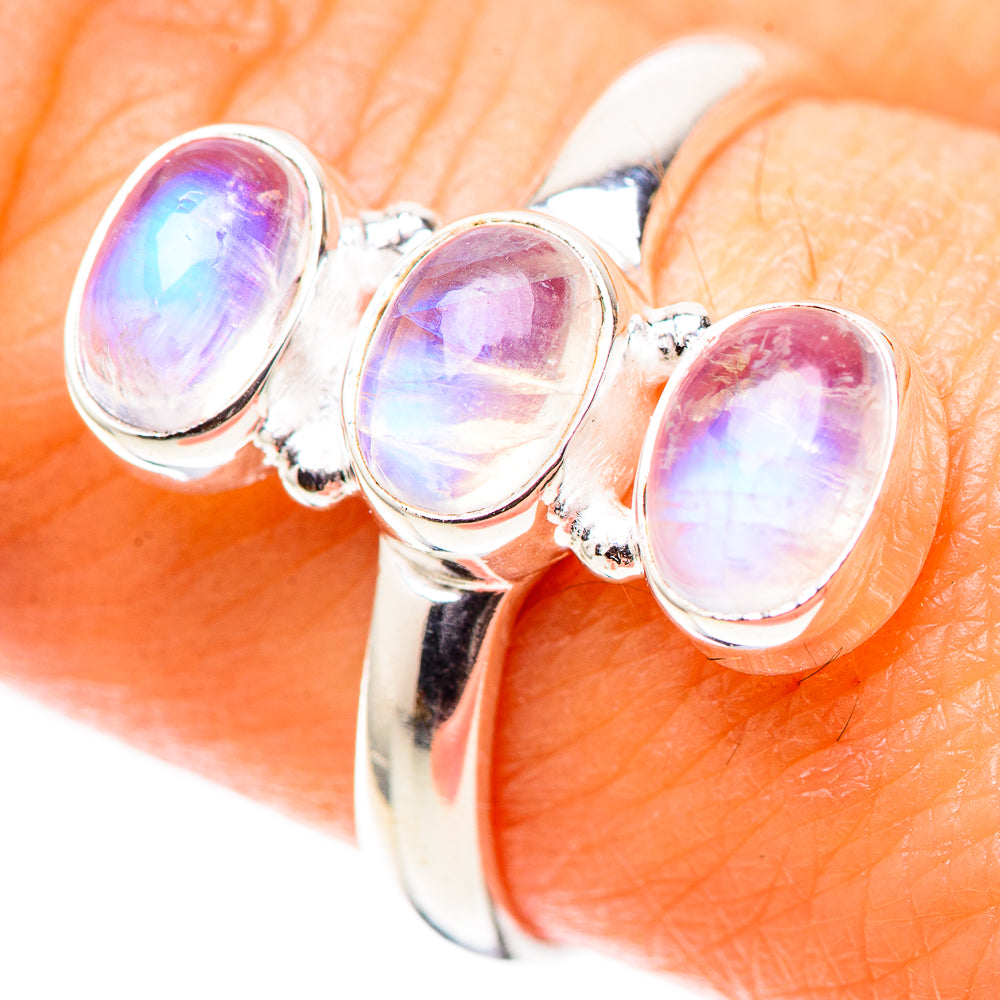 Rainbow Moonstone Dainty Ring Size 7 (925 Sterling Silver) RING138206