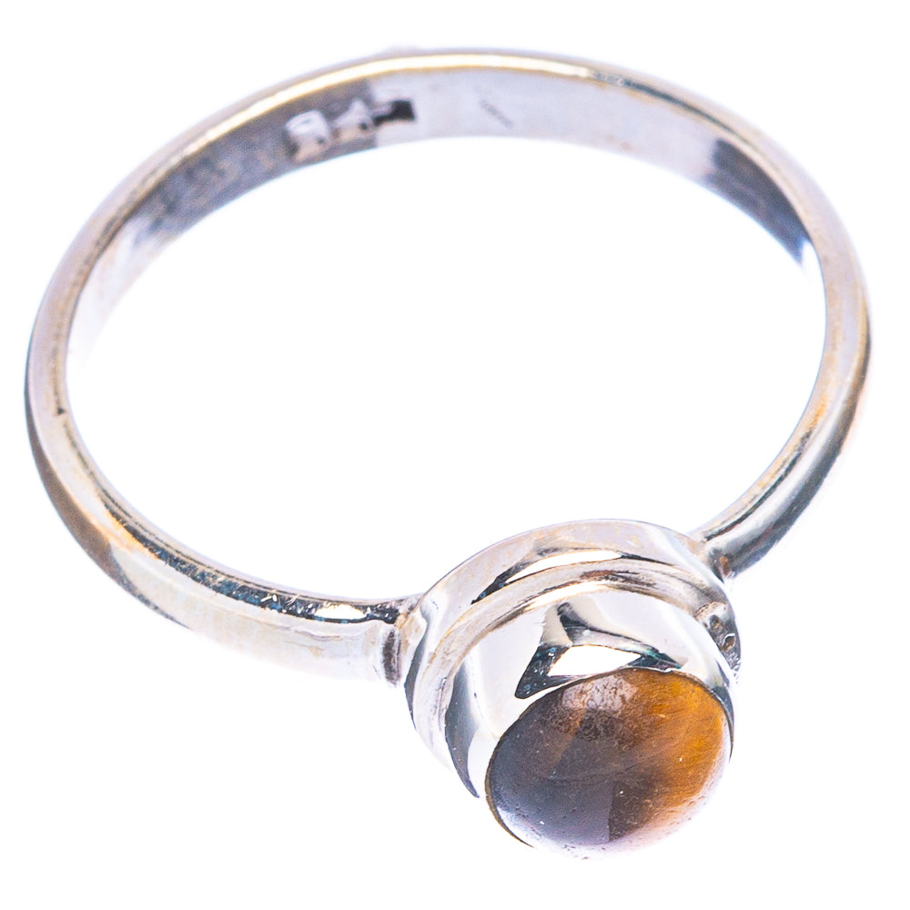 Tiger Eye Dainty Ring Size 7 (925 Sterling Silver) R5264
