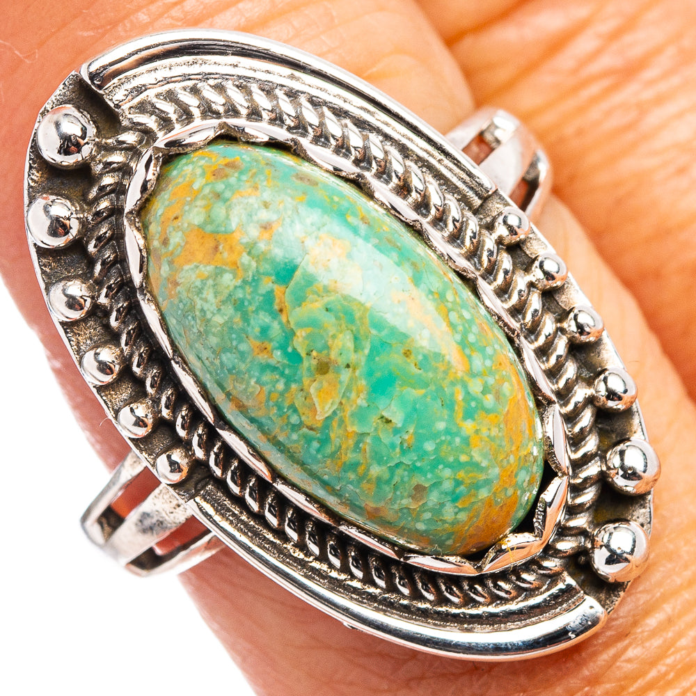 Native Style Royston Turquoise Ring Size 9.75 (.925 Sterling Silver)