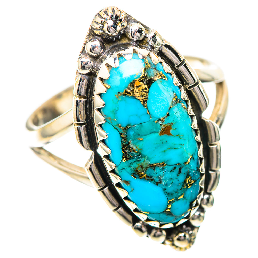 Blue Copper Composite Turquoise Ring Size 8.5 (925 Sterling Silver) RING139803