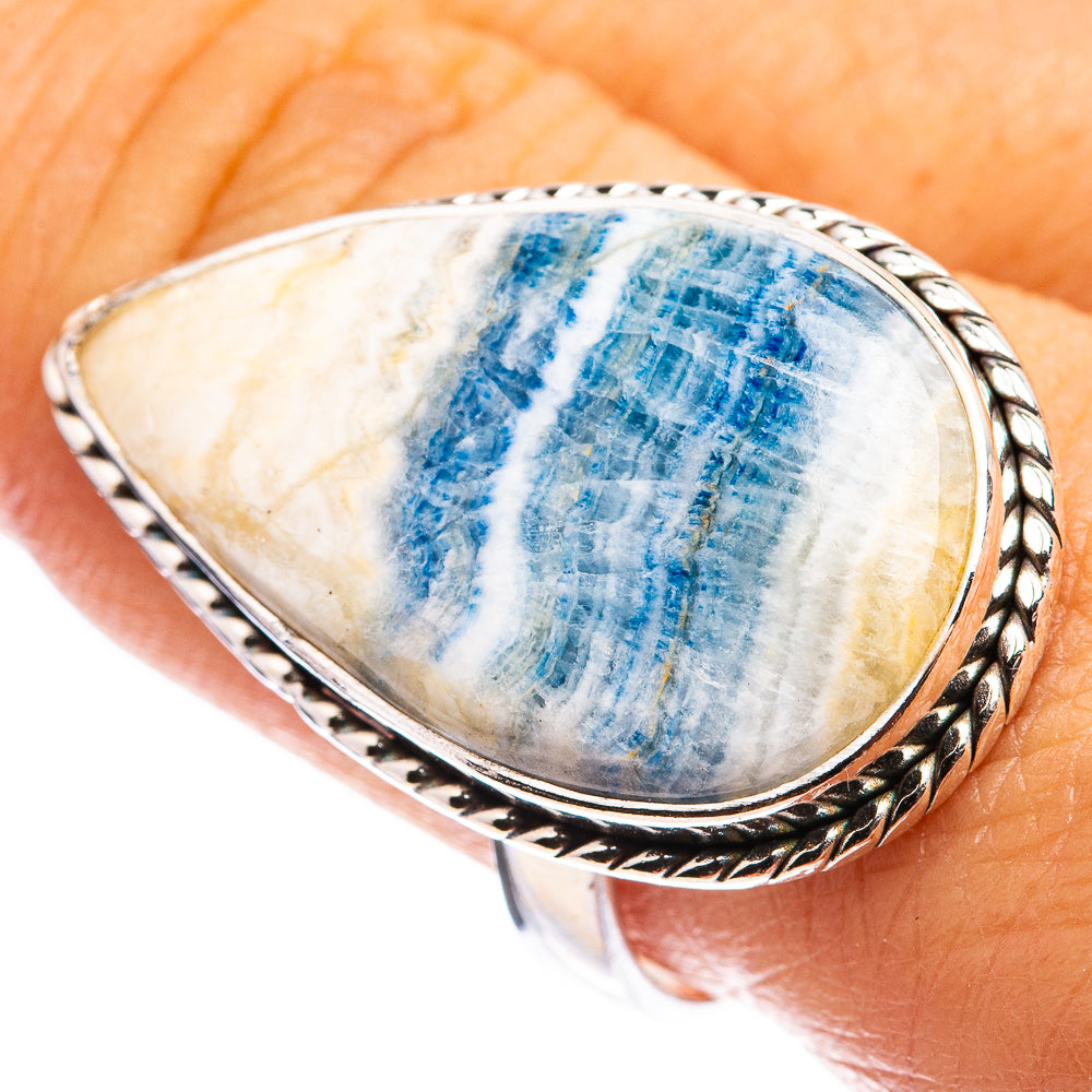Blue Scheelite Ring Size 9.5 (925 Sterling Silver) R142868