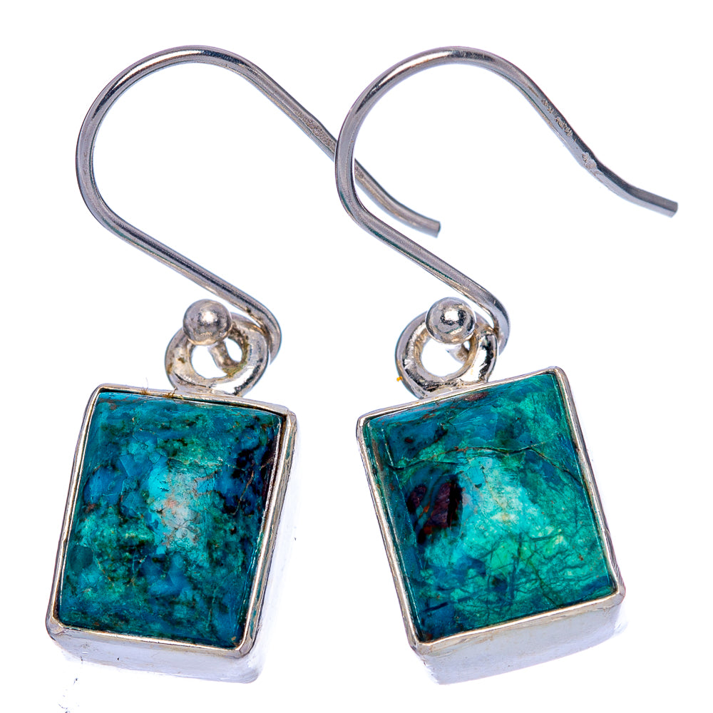 Chrysocolla Earrings 1 1/8" (925 Sterling Silver) E433316