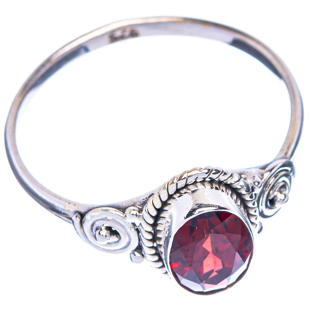 Garnet Dainty Ring Size 9 (925 Sterling Silver) R1093