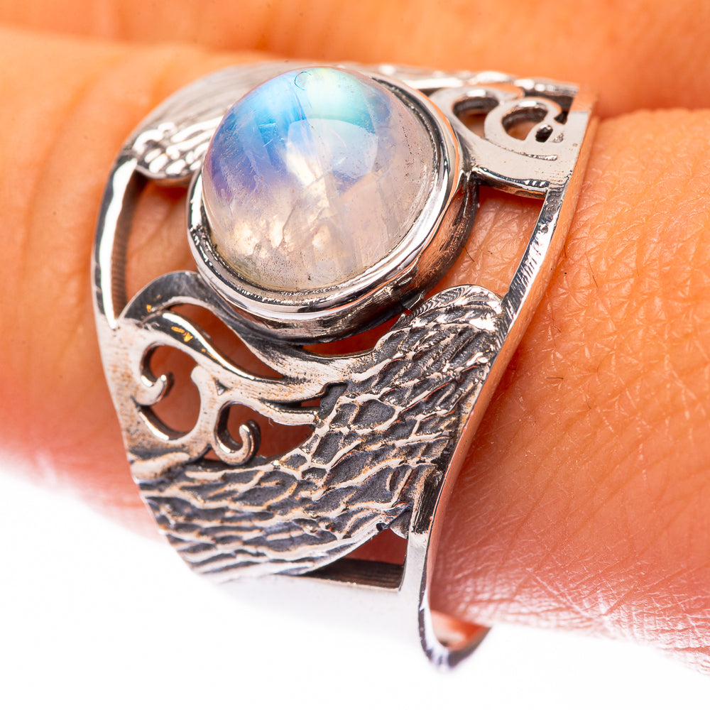 Rainbow Moonstone Ring Size 10 (925 Sterling Silver) R140496