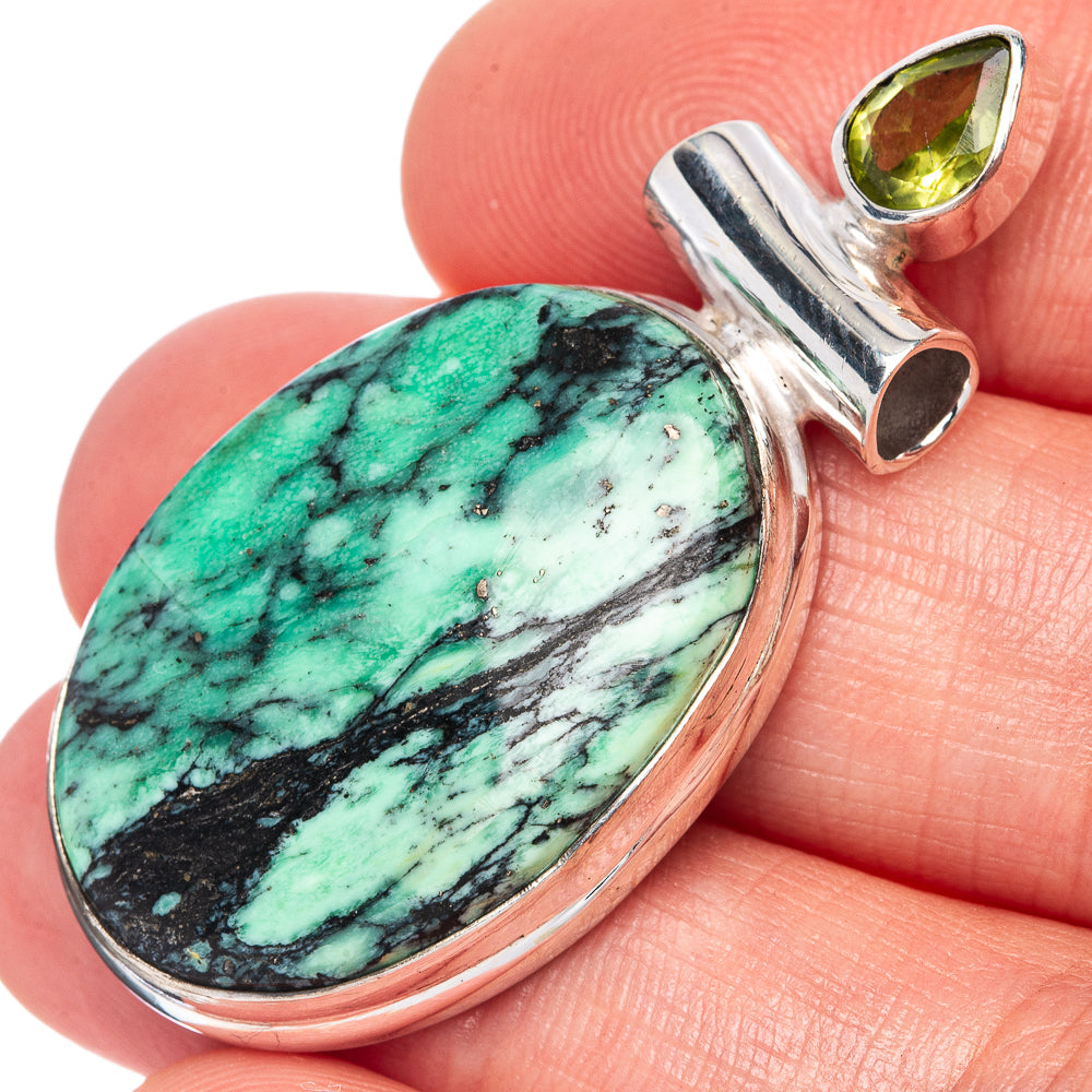 Variscite Pendant 1 5/8" (925 Sterling Silver) P41588