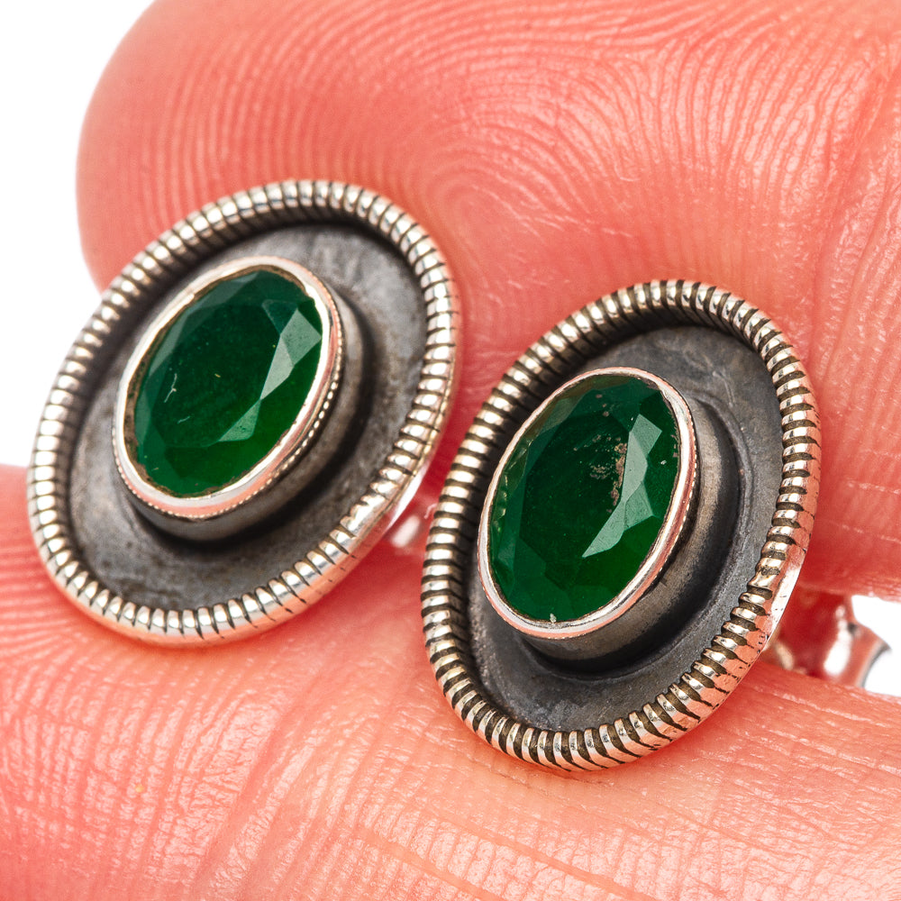 Green Sillimanite  Dainty Earrings 1/2" (925 Sterling Silver) E2005