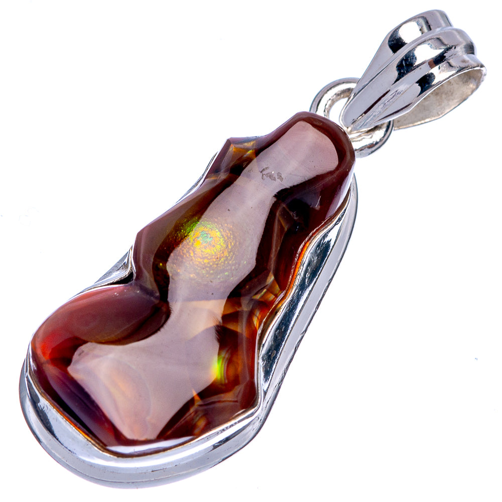 Rare Mexican Fire Agate Pendant 1 1/2" (925 Sterling Silver) P39943