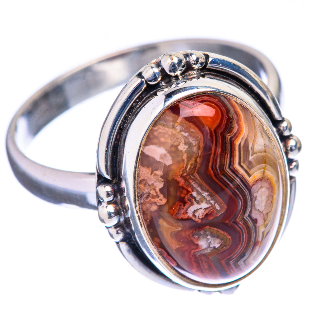 Crazy Lace Agate Ring Size 11.5 (925 Sterling Silver) R142654