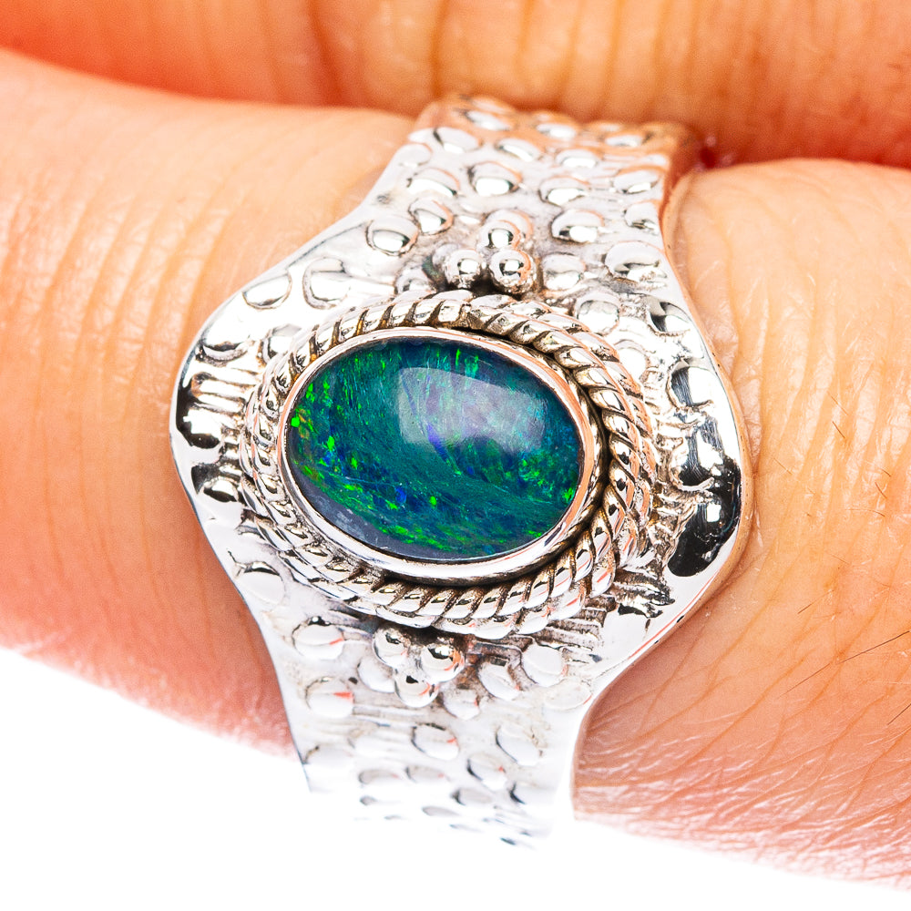 Rare  Doublet Opal Ring Size 7.5 (925 Sterling Silver) R3665