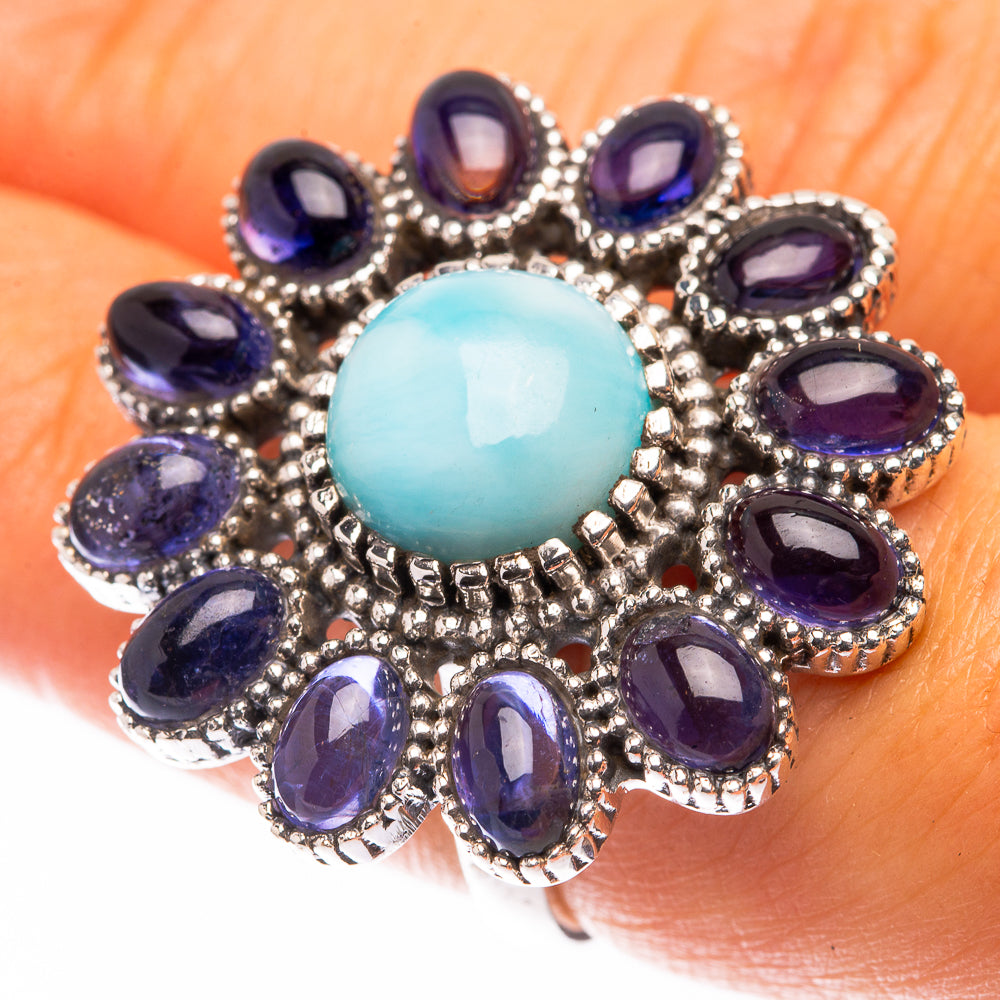 Large Larimar, Tanzanite Ring Size 7 (925 Sterling Silver) R141261