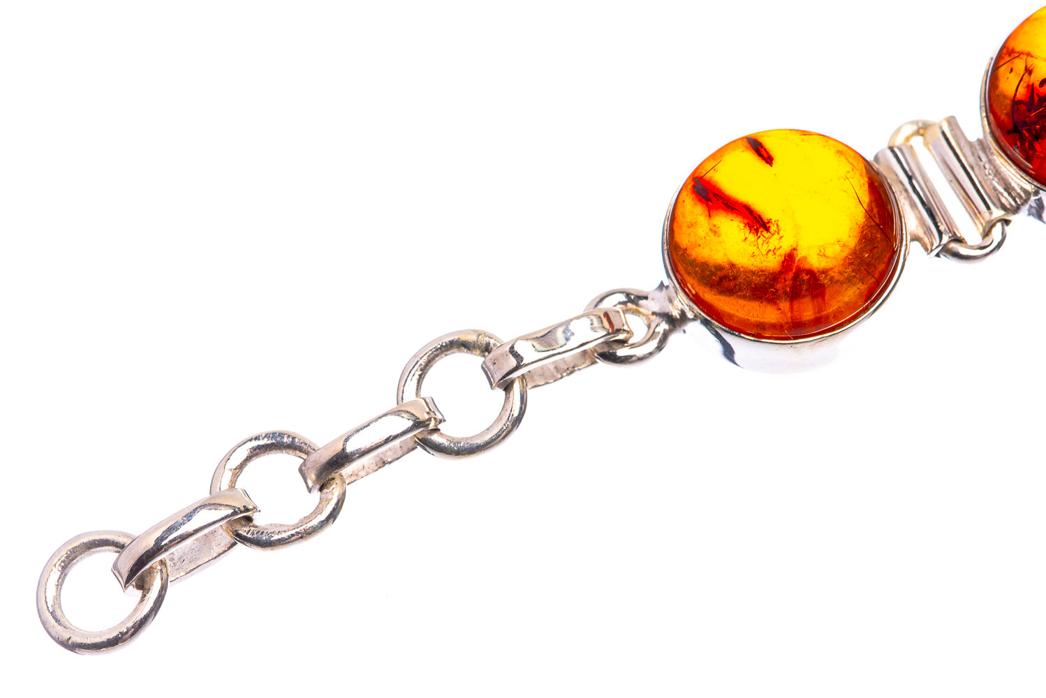 Baltic Amber 925 Sterling Silver Bracelet 7 1/4" to 8 1/4" B90247