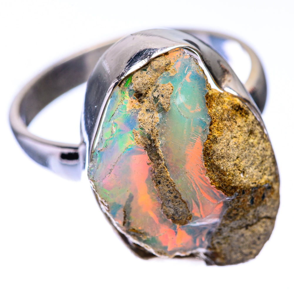 Rough Ethiopian Opal Ring Size 9.25 (925 Sterling Silver) R140702