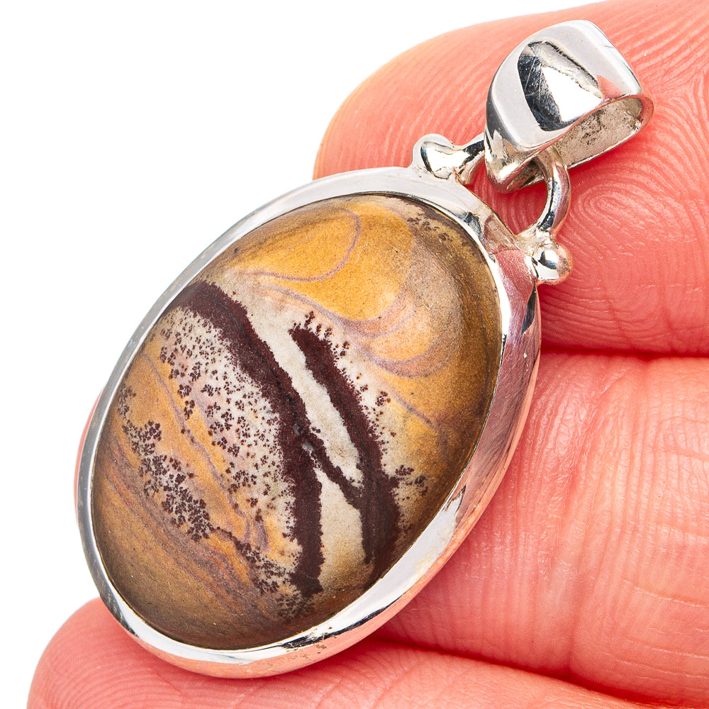 Sonora Dendritic Jasper Pendant 1 3/8" (.925 Sterling Silver)