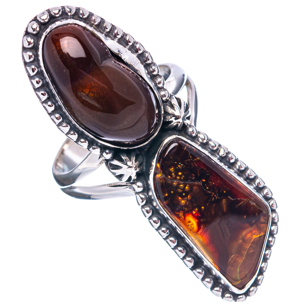 Premium Mexican Fire Agate Ring Size 7 (.925 Sterling Silver)