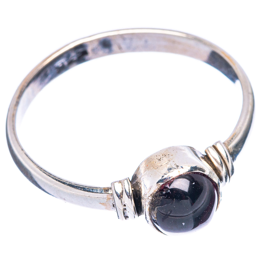 Garnet Dainty Ring Size 7.75 (925 Sterling Silver) R5753