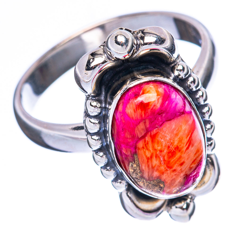 Kingman Pink Dahlia Turquoise 925 Sterling Silver Ring Size 7.25 (925 Sterling Silver) R3865