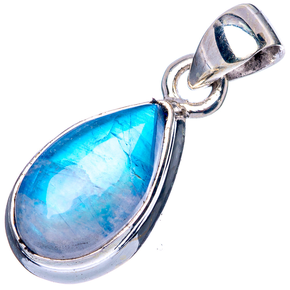 Rainbow Moonstone Pendant 1" (925 Sterling Silver) P42477