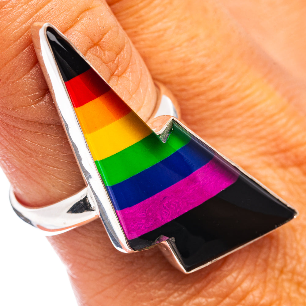 Premium Rainbow Bolt Ring Size 9 (.925 Sterling Silver)