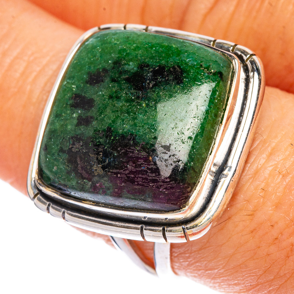 Ruby Zoisite Ring Size 7.75 (925 Sterling Silver) R1273