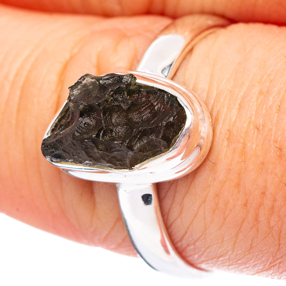 Rare Moldavite Ring Size 8.75 (.925 Sterling Silver)
