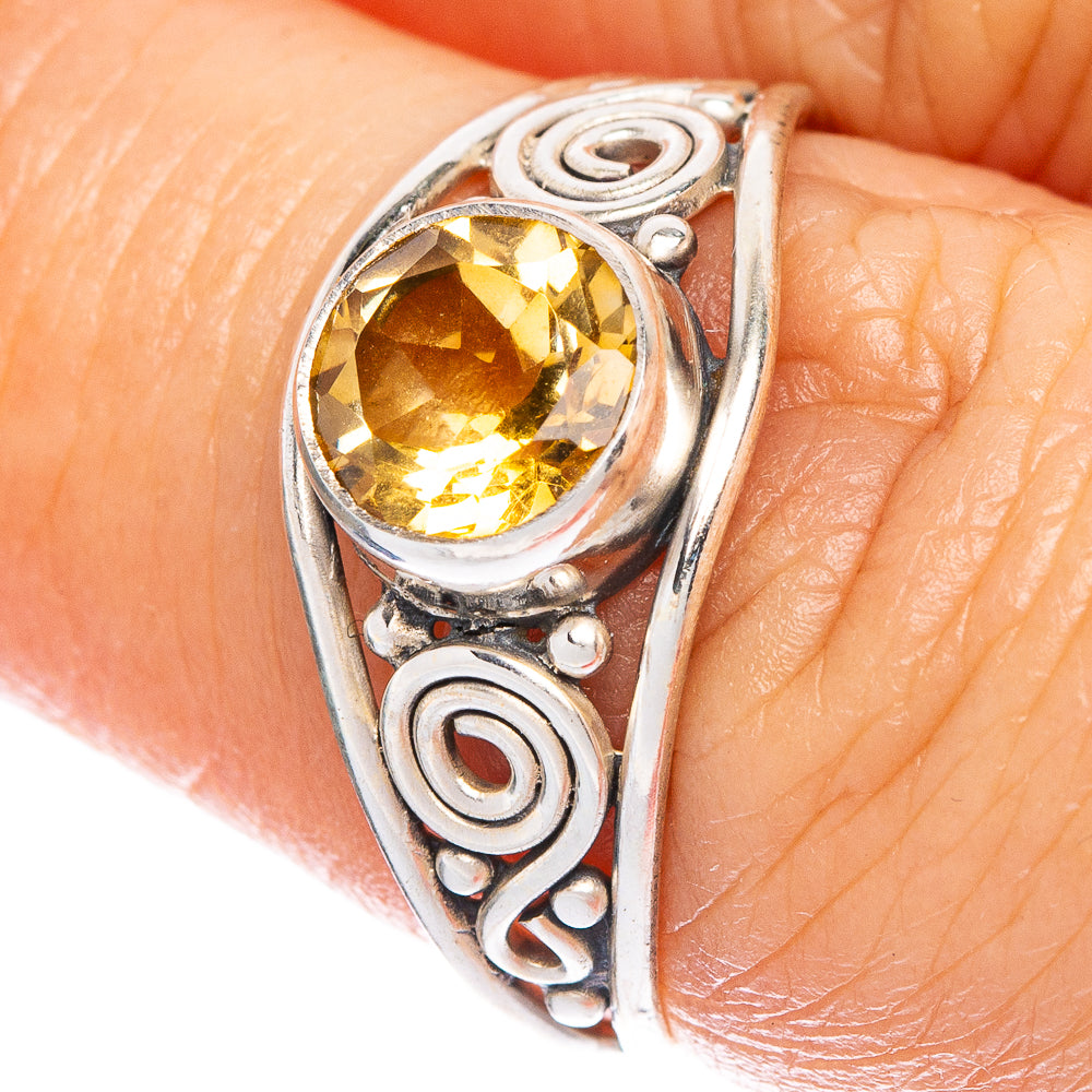 Faceted Citrine Dainty Ring Size 7 (925 Sterling Silver) R1020