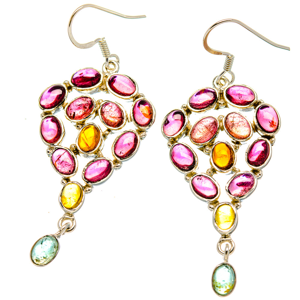 Signature Natural Tourmaline Earrings 2 3/8" (925 Sterling Silver) EARR431984