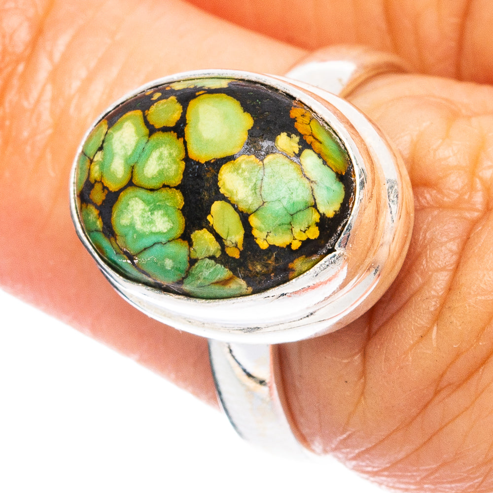 Rare Arizona Spider Web Turquoise Ring Size 6.5 (925 Sterling Silver) R4807