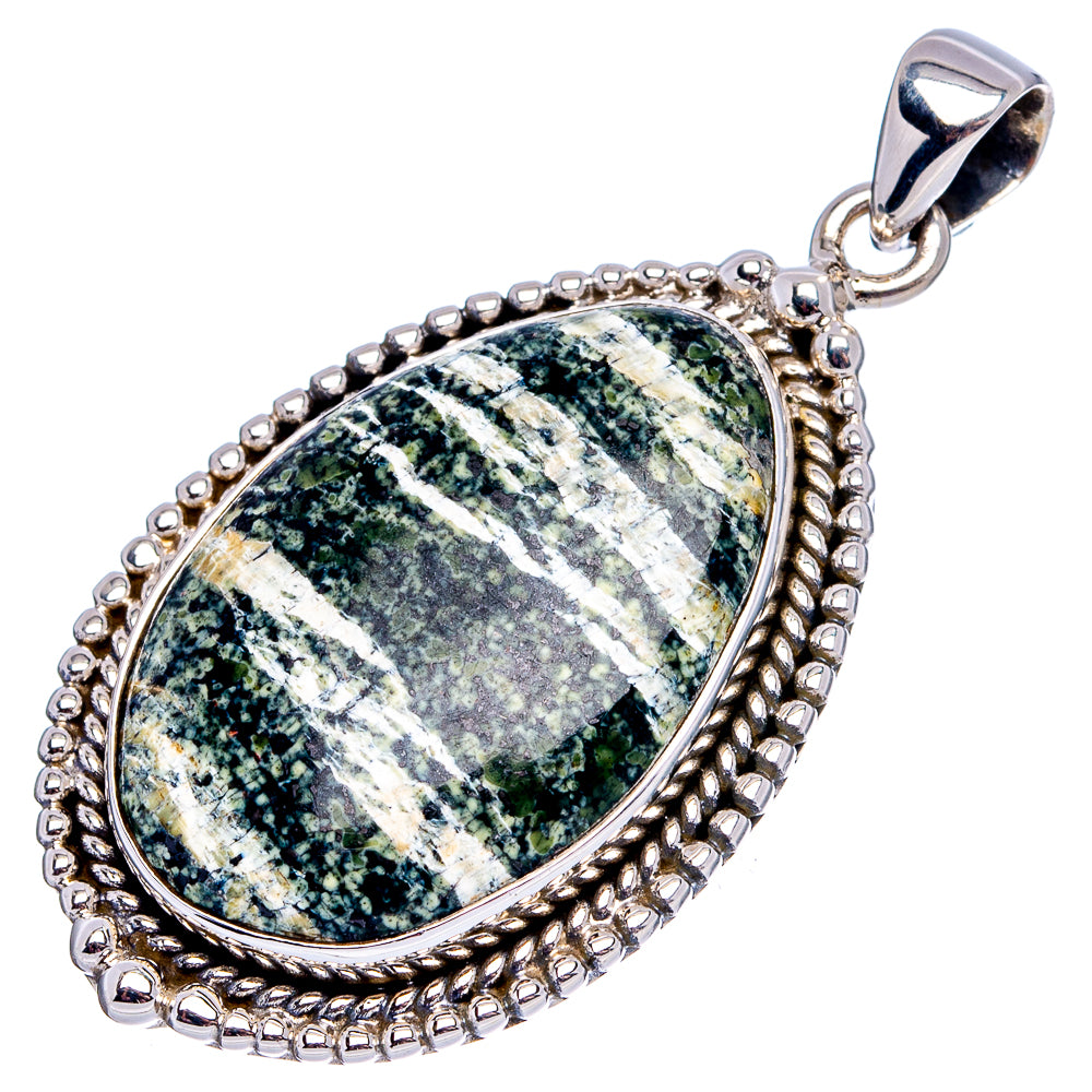 Premium Swiss Green Opal Pendant 1 7/8" (.925 Sterling Silver)