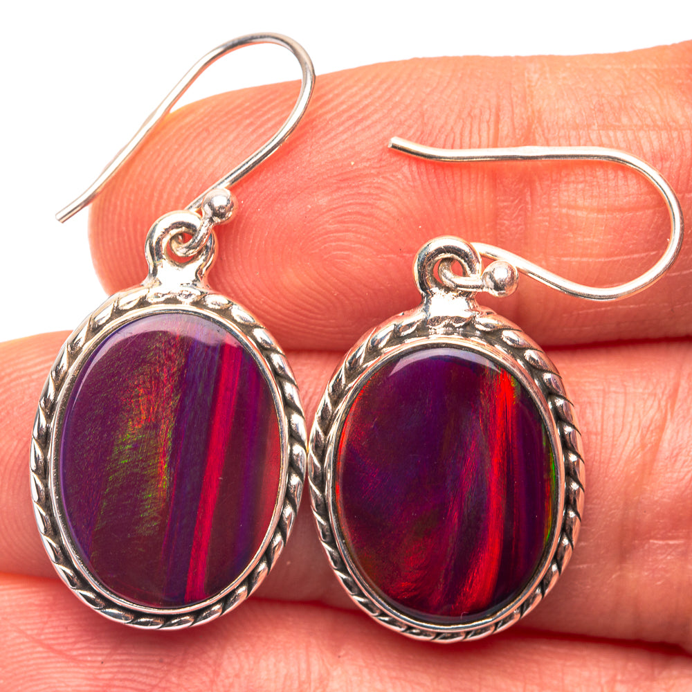 Aura Opal Earrings 1 3/8" (925 Sterling Silver) E432283