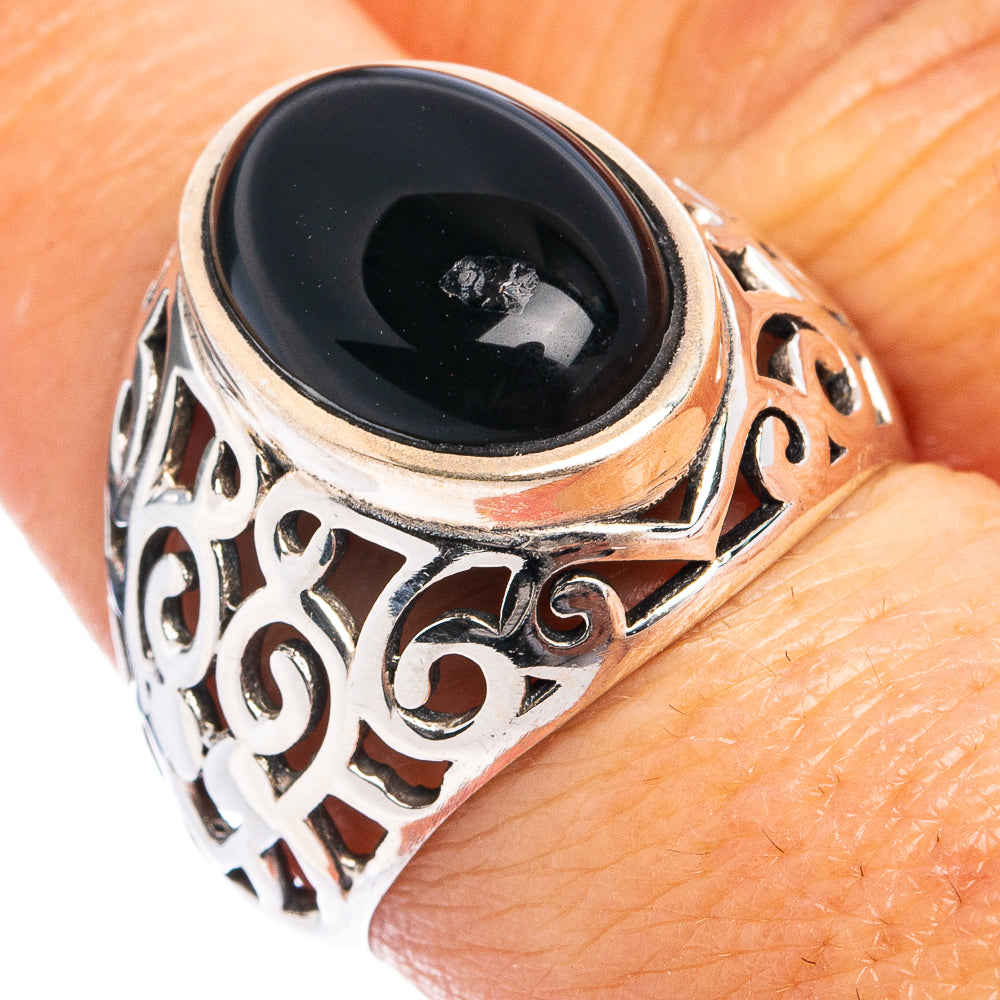 Black Onyx Ring Size 7.75 (.925 Sterling Silver)