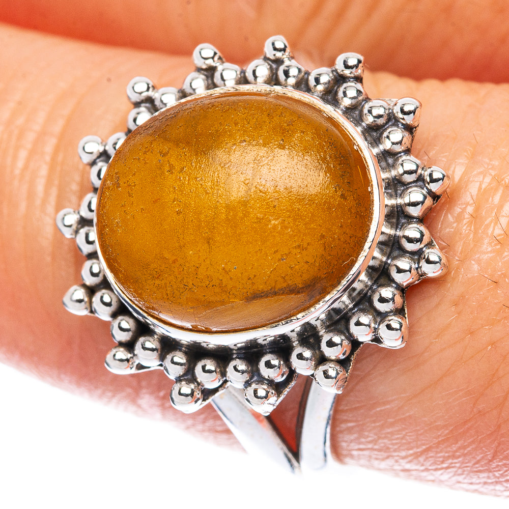 Amber Ring Size 8 (925 Sterling Silver) R2958