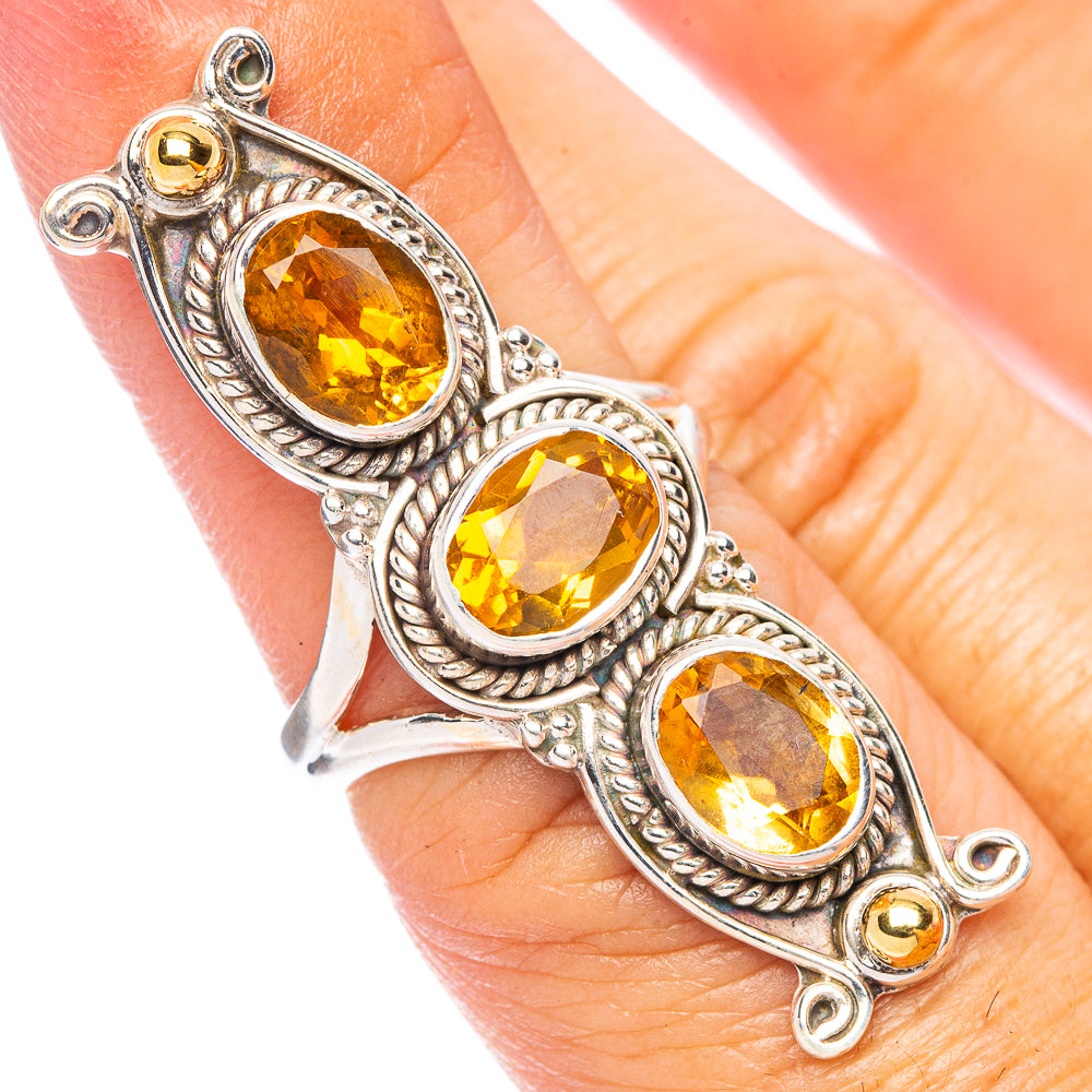 Large Citrine Ring Size 6 (925 Sterling Silver) R7404