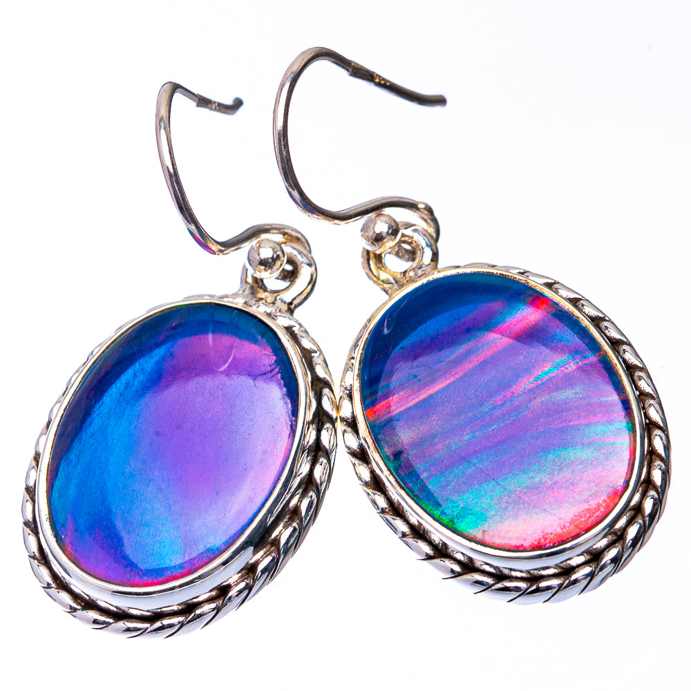 Aura Opal Earrings 1 3/8" (925 Sterling Silver) E432308
