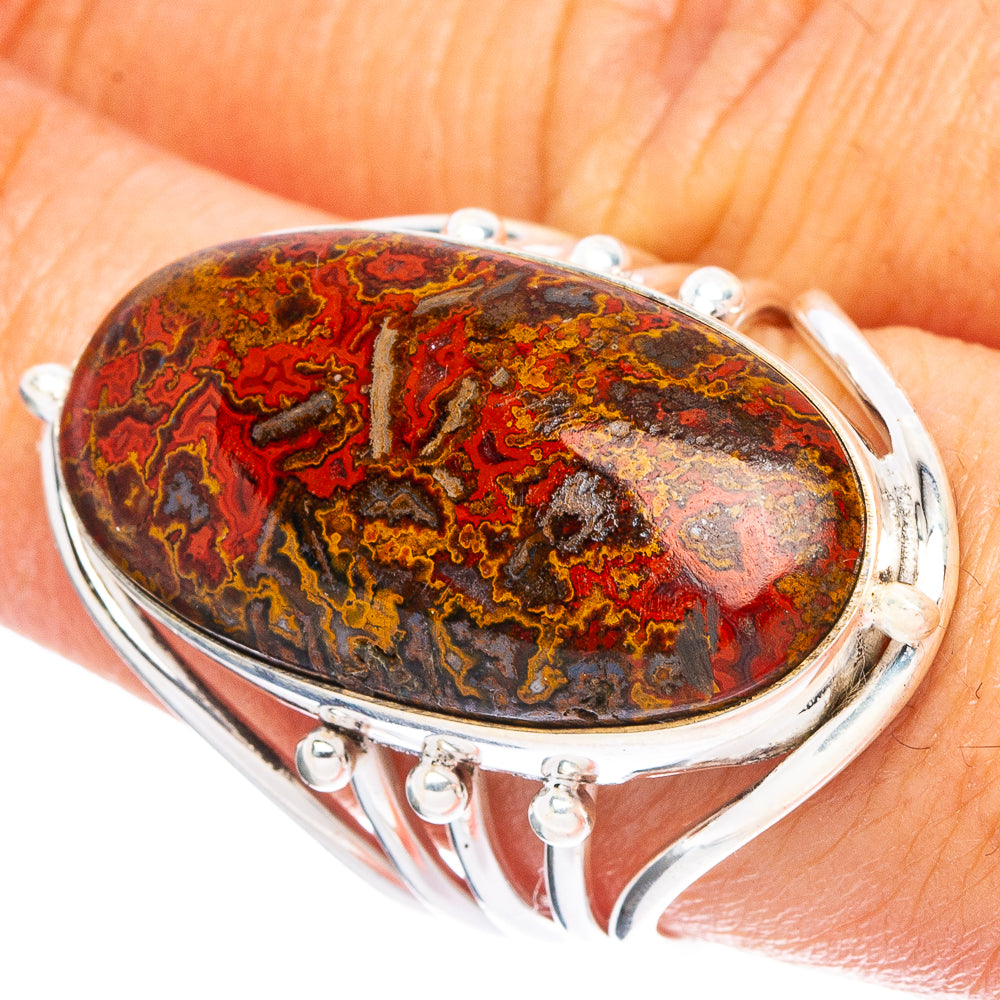 Large Moroccan Agate 925 Sterling Silver Ring Size 8.5 (925 Sterling Silver) R6436
