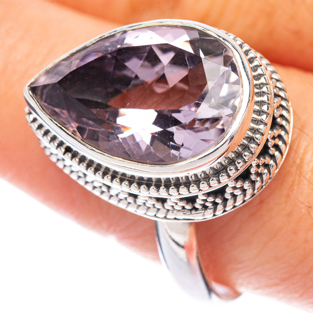 Faceted Pink Amethyst Ring Size 10.75 (925 Sterling Silver) R144718