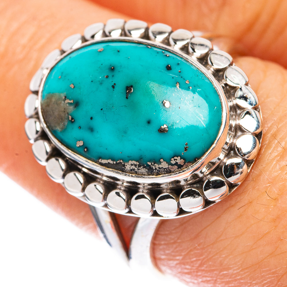 Rare Kingman Turquoise Ring Size 8 (925 Sterling Silver) R1978