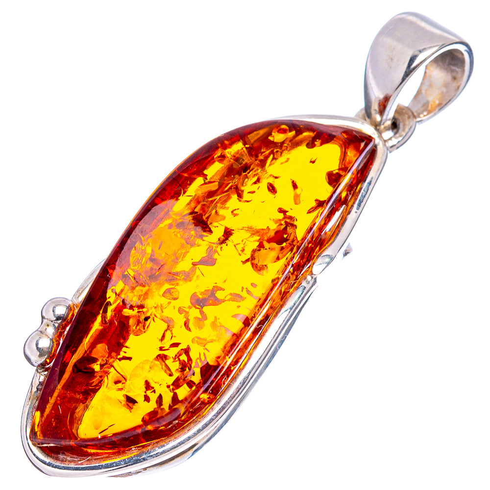 Baltic Amber Pendant 1 5/8" (.925 Sterling Silver)