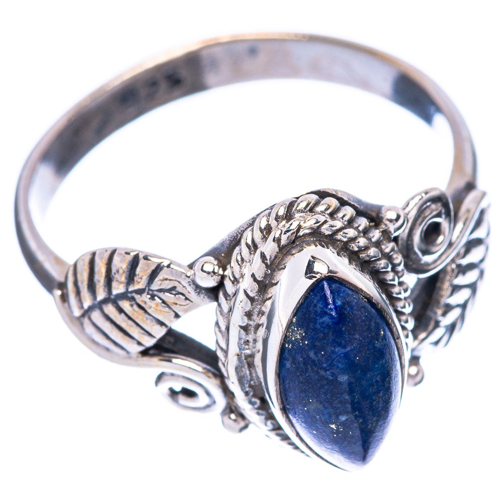 Lapis Lazuli Leaf 925 Sterling Silver Ring Size 6.75 (925 Sterling Silver) R5342