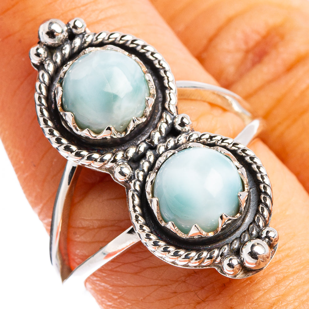 Premium Larimar Ring Size 8.75 (.925 Sterling Silver)
