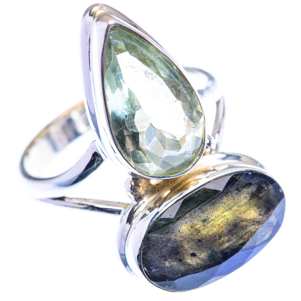 Labradorite, Green Amethyst 925 Sterling Silver Ring Size 9 (925 Sterling Silver) RING140300