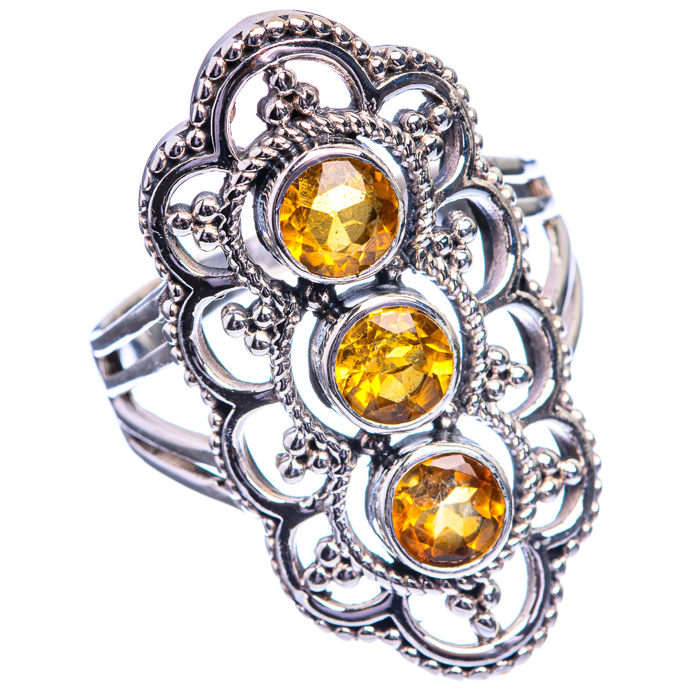 Faceted Citrine Ring Size 9 (925 Sterling Silver) R143095