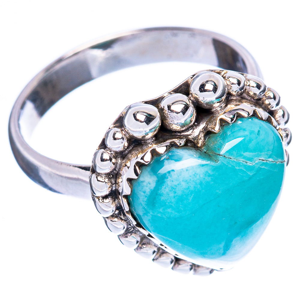 Larimar Heart Ring Size 7.25 (925 Sterling Silver) R2417