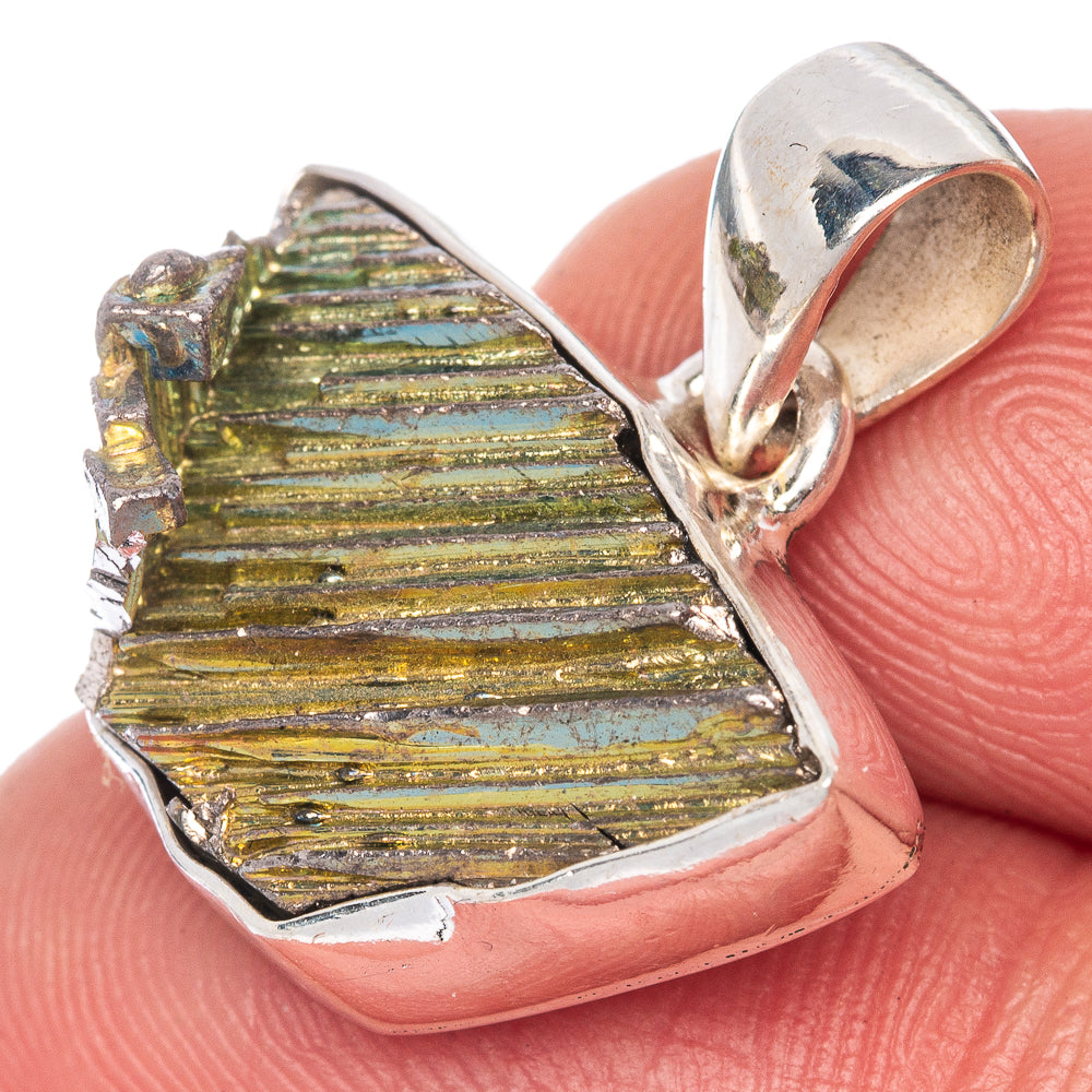 Bismuth Crystal Pendant 7/8" (925 Sterling Silver) P40843