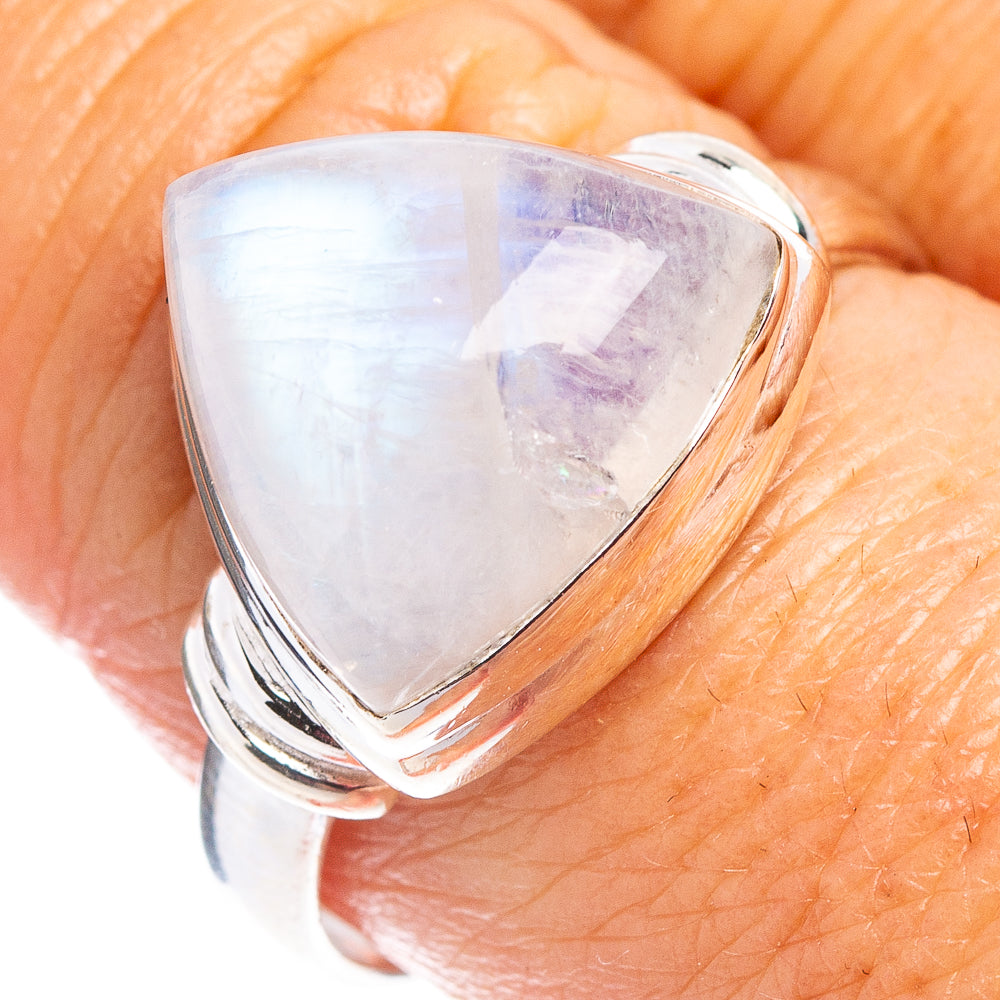 Rainbow Moonstone Ring Size 9 (.925 Sterling Silver)