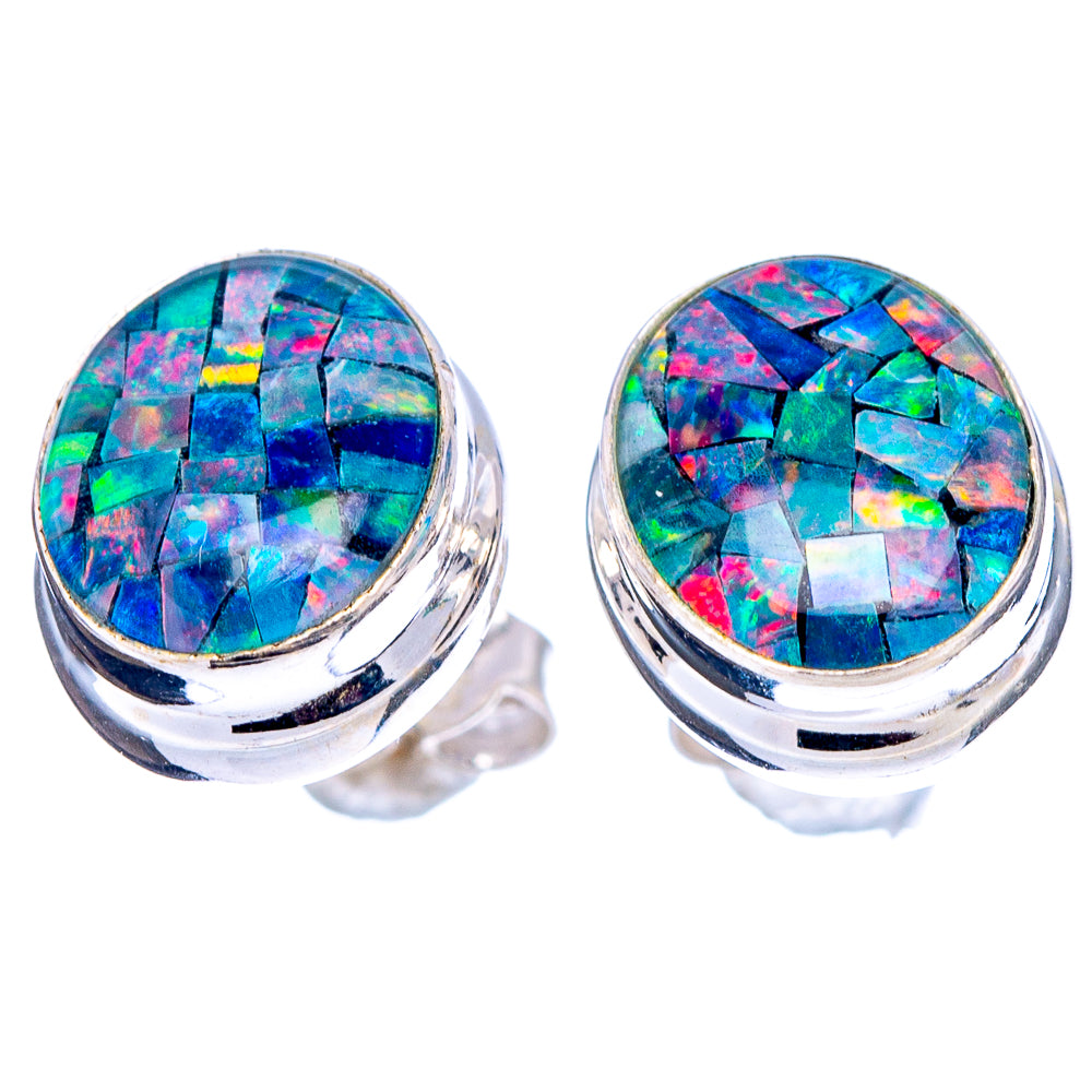 Rare Triplet Opal Earrings 3/8" (.925 Sterling Silver)